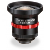 Kowa LM5JCM-WP 2/3" 5mm F2.8/F4/F5.6/F8 Fixed Iris C-Mount Lens, Waterproof & Dust Resistant, IP67 Rated, Ruggedized, 2 MP Rated